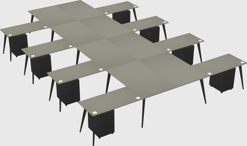 Shared l-shaped office desk system