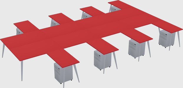 Shared L-shaped Office Desk System