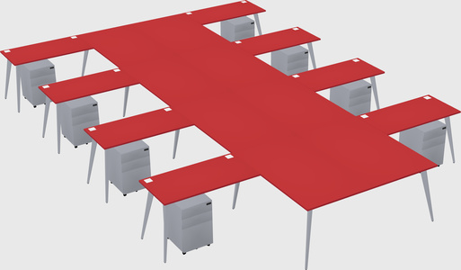 Shared l-shaped office desk system