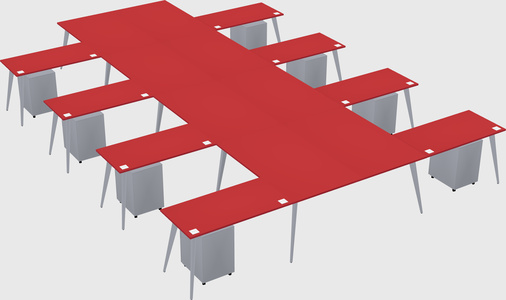 Shared l-shaped office desk system