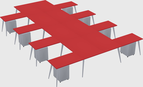 Shared l-shaped office desk system