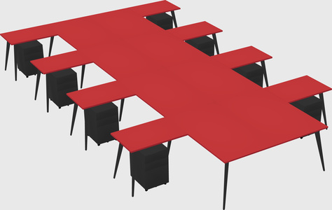 Shared l-shaped office desk system