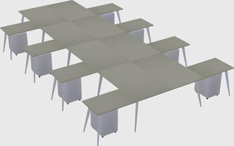 Shared l-shaped office desk system