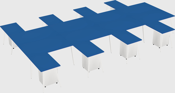 Shared l-shaped office desk system