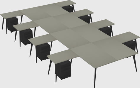 Shared l-shaped office desk system