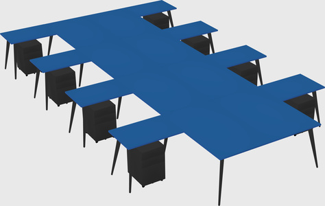 Shared l-shaped office desk system
