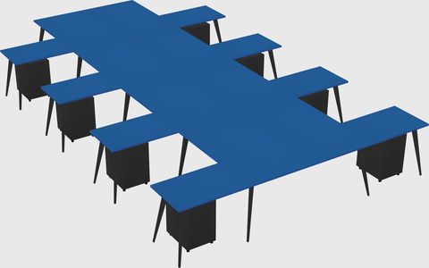 Shared l-shaped office desk system