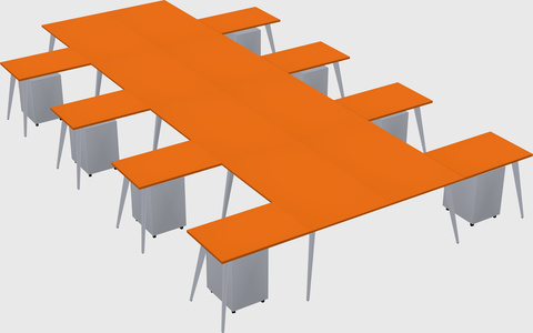 Shared l-shaped office desk system