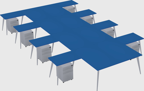 Shared l-shaped office desk system
