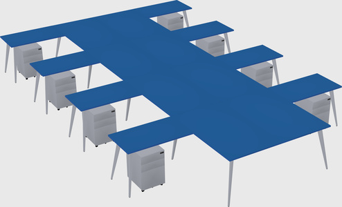 Shared l-shaped office desk system