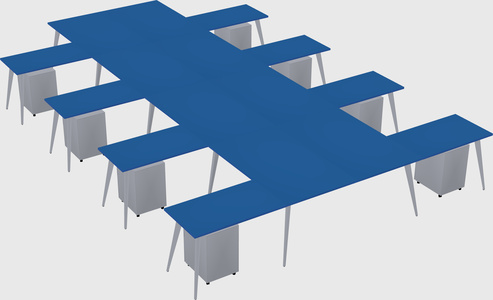 Shared l-shaped office desk system