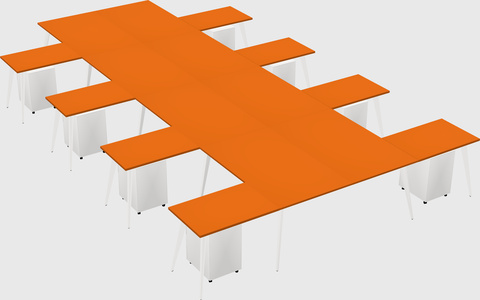 Shared l-shaped office desk system