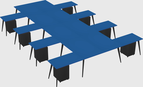 Shared l-shaped office desk system