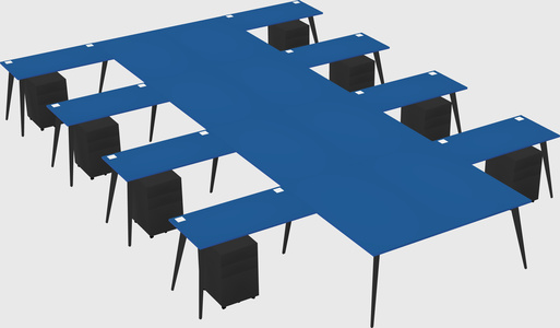 Shared l-shaped office desk system