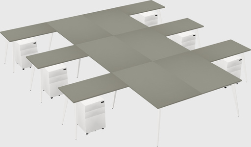 Shared l-shaped office desk system