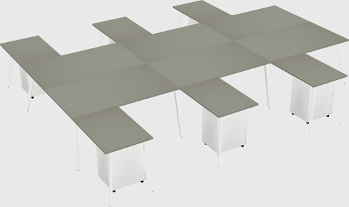 Shared l-shaped office desk system