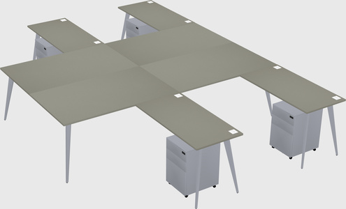 Shared L-shaped Office Desk System