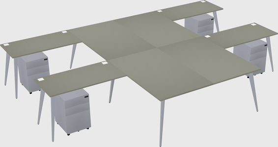 Shared l-shaped office desk system