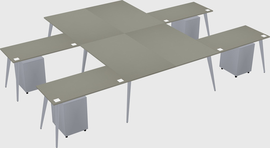 Shared l-shaped office desk system