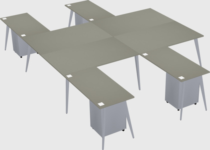 Shared l-shaped office desk system
