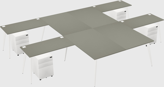 Shared l-shaped office desk system