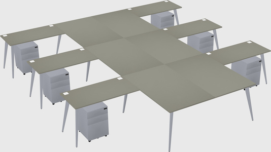 Shared l-shaped office desk system