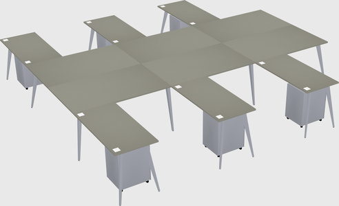 Shared l-shaped office desk system