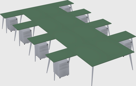 Shared l-shaped office desk system