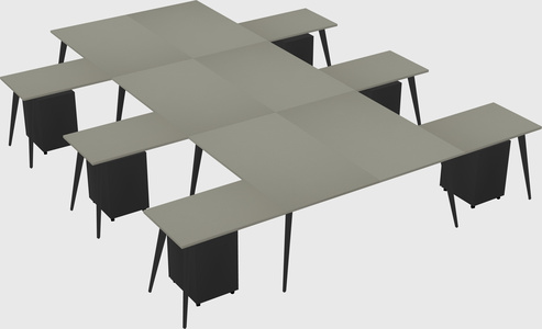 Shared l-shaped office desk system