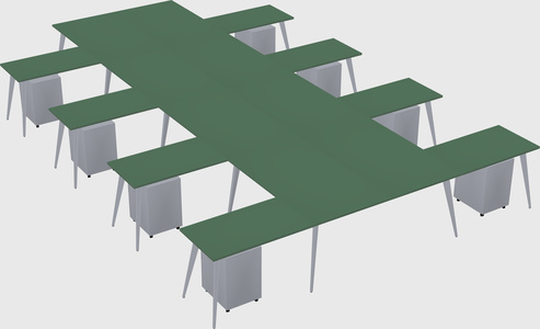 Shared l-shaped office desk system
