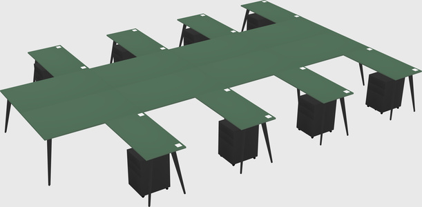 Shared l-shaped office desk system