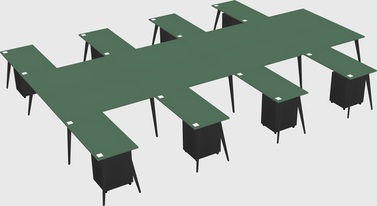 Shared l-shaped office desk system