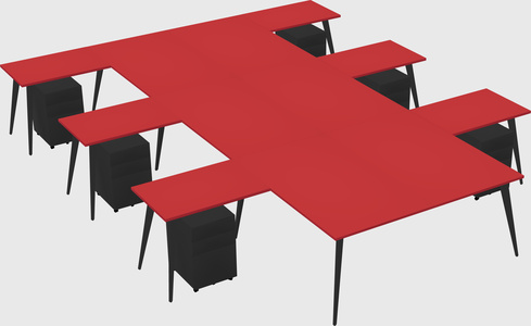 Shared l-shaped office desk system