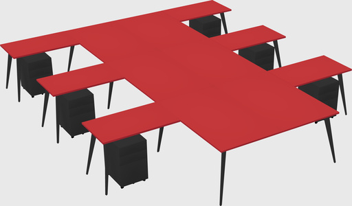 Shared l-shaped office desk system