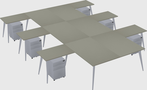 Shared l-shaped office desk system