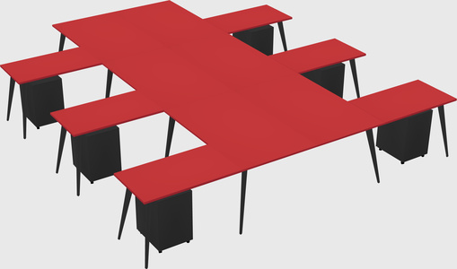 Shared l-shaped office desk system