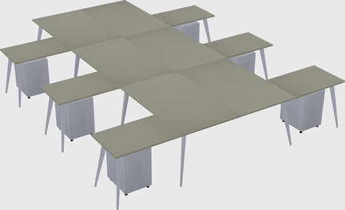 Shared l-shaped office desk system