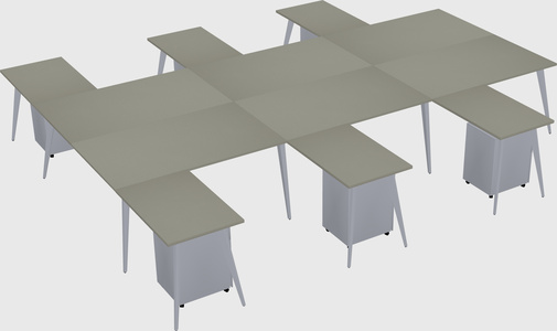 Shared l-shaped office desk system