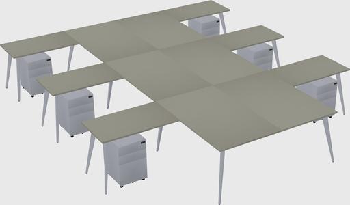 Shared l-shaped office desk system