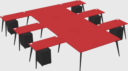 Shared l-shaped office desk system