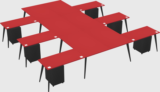 Shared l-shaped office desk system