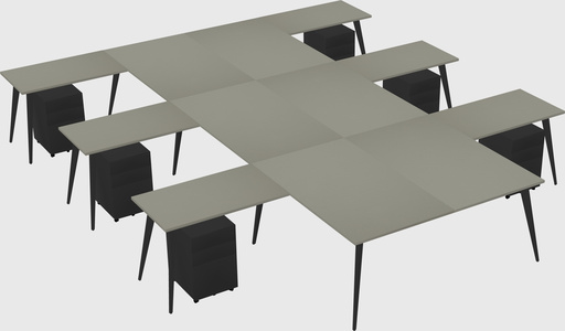 Shared l-shaped office desk system