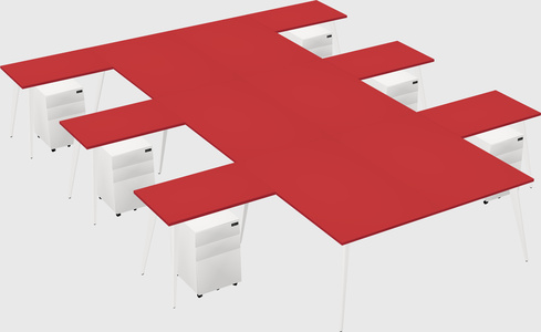 Shared l-shaped office desk system