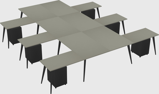 Shared l-shaped office desk system