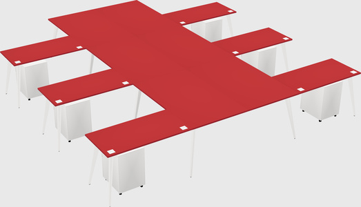 Shared l-shaped office desk system