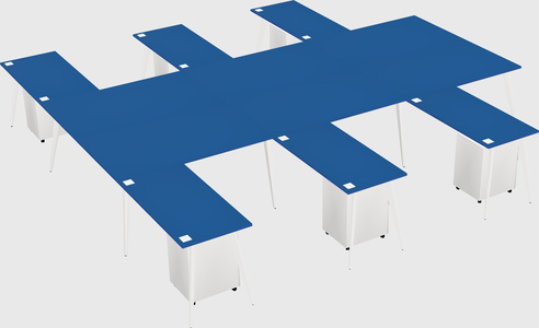 Shared l-shaped office desk system