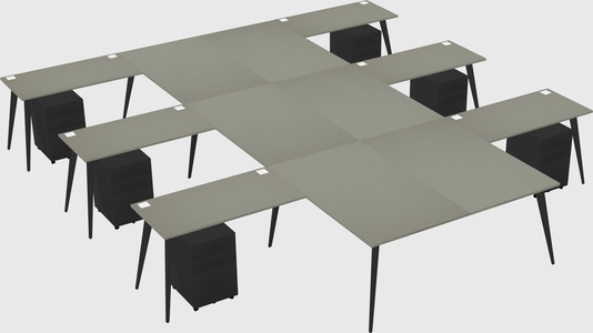 Shared l-shaped office desk system