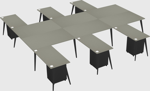 Shared l-shaped office desk system
