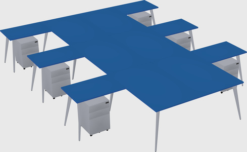Shared l-shaped office desk system