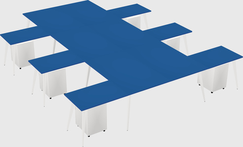 Shared l-shaped office desk system
